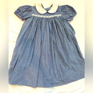 Girls blue and white plaid dress